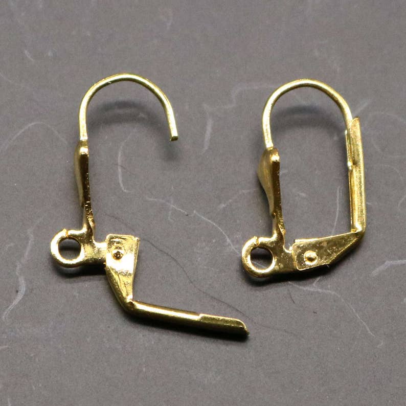 NEW 50 Gold Plated SHELL up Leverback Earrings Earwire - Etsy