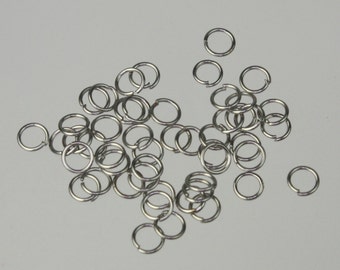 4mm Jump Rings, 200 pcs of Rhodium Jump Rings / Jumprings - 4mm 24 gauge 0.5mm Link Connector Open Jump Rings - 5x4mm