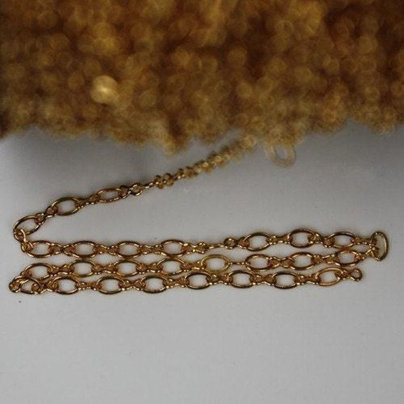 24k gold plated Soldered Link Figure 8 Connector Chain - 3.9x2.6mm links 10 feet image 3