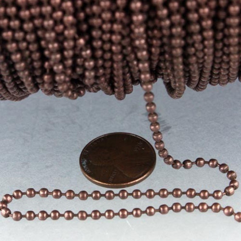 Antique Copper Chain Bulk 32 Ft. Spool of ROUND BALL Chain Etsy