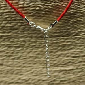 Red Cotton Necklace Cord: Adjustable 18 - 20 inch, Rhodium Clasp image 4