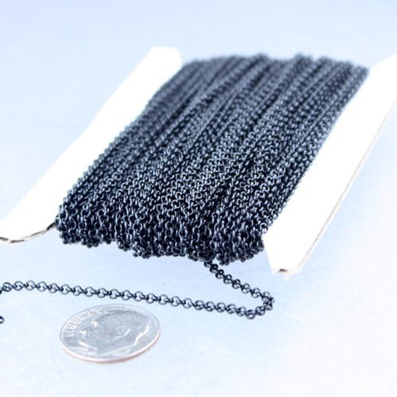 Black Rolo Chain Bulk 100 Ft of Rolo Cable Chain 2.0mm Etsy