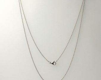 Ready to Wear Dainty Micro Stainless Steel Flat Cable Chain Necklace - 1.55mm - 0.3mm - 16/18/20/24 inch - with  Lobster Clasp - STNECT04