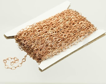 Raw Copper Plated Figure 8 Chain: Soldered Links for Jewelry Making (4.5x3.8mm) 10ft