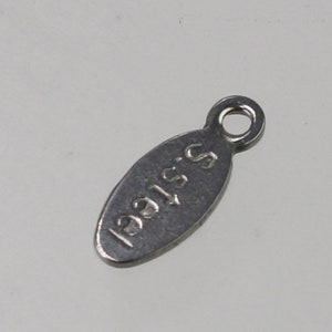50pcs of STAINLESS Steel Chain Necklace Bracelet Clasp Terminal Connector with Mark &quot;S.STEEL&quot; - 10x4.2mm Ship from California USA