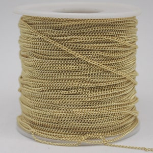 32 Ft Non Tarnish Curb Chain -  18K Gold Plated Solder Curb Chain - 1.6mm Link - Anti Tarnish Free Resistant Curb Chain - AT1.6S