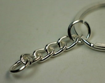 5 pezzi di Sterling Silver Placcato ALTA Qualità Pre made Key Chain Key Fob - 25mm Ring 2.5 inch Long - nave dalla California USA