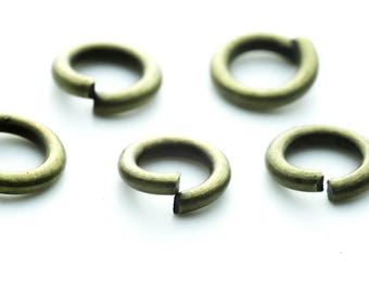 Anillos de salto de latón antiguo: resistentes, calibre 16 de 6 mm, 100 piezas - Lote al por mayor