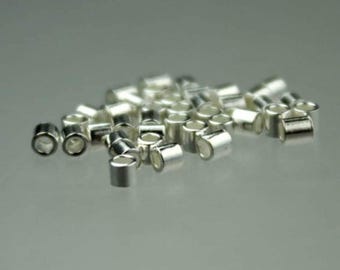 Sterling Silver CRIMP TUBE BEAD 2x2mm 50 pcs - Bulk Pack