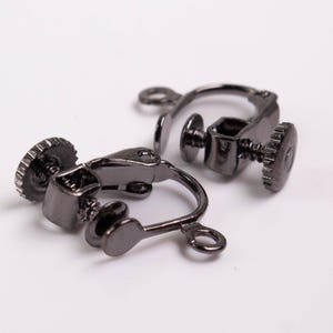 Gunmetal Finished on Brass Screw Back Earring Clips - 18x14mm 10 pcs - Bulk Pack