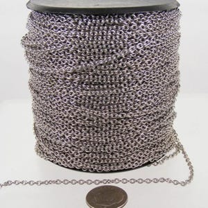 10 feet Stainless Steel Small Cable Chain SOLDERED Small Cable Chain - 3x2.2mm SOLDERED - Bulk Chain Necklace Wholesale DIY Jewelry Chain