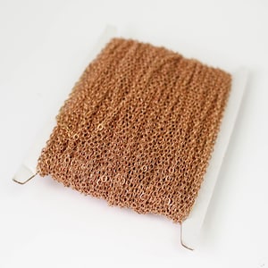 100 feet of Raw Brass Flat Cable Chain 3x3mm Solder Cable Chain -  - 33F