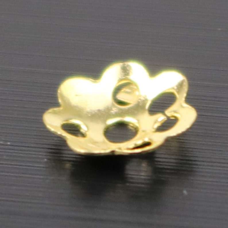 300 pcs Gold Plated Bead Caps 6mm
