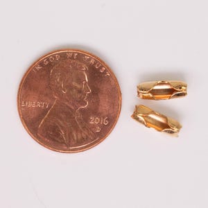 Rose Gold Plated ball chain connector for 2.4mm - Insert type BALLCON24 100 pcs - Wholesale Bulk Lot