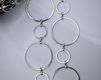 20mm Hammered Flat Circle Ethnic Boho Gold Plated Copper Chain Per - Foto 9