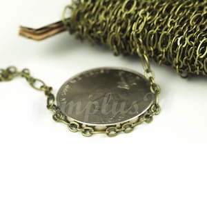 Antique Brass Plated Long and Short Chain - 4.5x2.6mm 2.9x2.6mm Soldered Links - 542LS31 100 feet - Bulk Spool