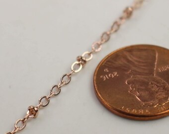 Rose Gold Plated Satellite Chain: Bulk Ball Cable Chain (3x1.7mm Soldered Link) 32 feet- 317F