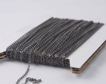Gunmetal Finish Plated Cable Chain: Bulk, 2mm Soldered Link with Jumprings 300 feet - Wholesale Lot