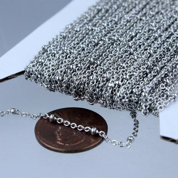 25ft Spool Silver Plated 2.4mm Faceted Ball Chain - Foto 10