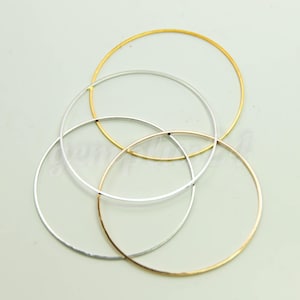 60 mm Messing Kreis Verbinder: Vergoldet, Versilbert, Champagner, Rhodium überzogene Biegeringe