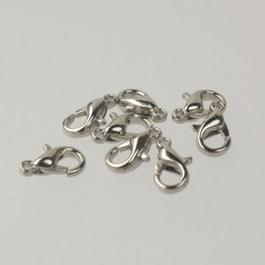 Karabinerverschluss aus rhodinierter Zinklegierung 10 x 5 mm - LOB10 30 Stück - Großpackung Bild 2