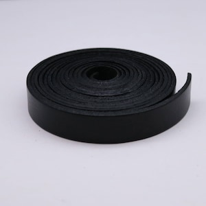 Black Genuine Leather Strap: 9/16 inch, Long 7 feet