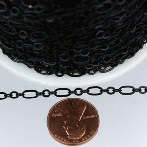 Black Plated Chain: Bulk Soldered Link Cable Chain (3 and 1) 32 feet image 1