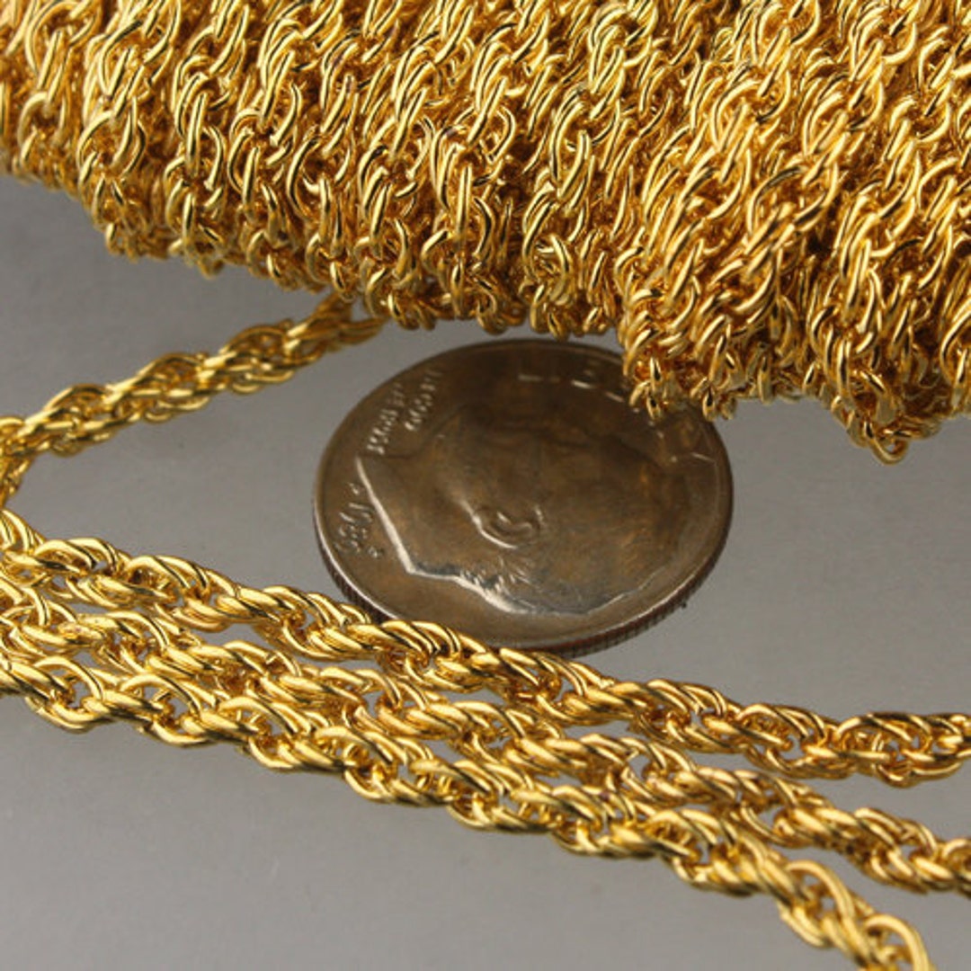 NEW New 32 Ft of Gold Plated Fashion Rope Chain 3.9x3.0mm - Etsy