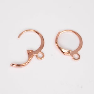 銅メッキ（光沢銅メッキ）ラウンドレバーバックイヤリングイヤリングワイヤー - 12 x 9 mm真鍮イヤリングレバーバック - ELR9 30個 - バルクパック