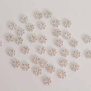 Wholesale Lot of Sterling Silver Plated Daisy Flower Spacer Beads - 4mm 3000 pcs