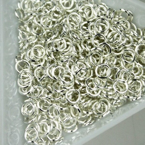 Sterling Silver Plated Jump Rings 4mm - 22 Gauge 500pcs - Wholesale Bulk Lot