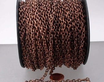 Chaîne forçat finition plaquée cuivre antique : fabrication de bijoux en fer lourd 3 mètres