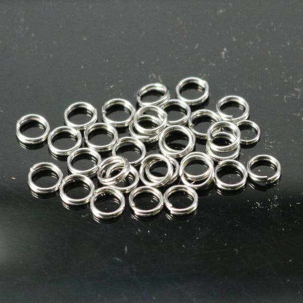 5mm Stainless Steel Split Rings - Surgical Steel - 100 pcs - 5mm x 0.5mm - 3/16" x 24G - Ship from California Bay Area USA