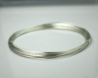 26G Sterling Silver round wire Half - Hard 5 feet