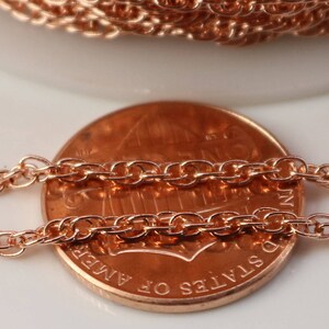 NEW 10 ft of Copper (Bright Copper) Plated SOLDERED ROPE Twisted Curb Chain - 2.0mm width Solder link -with Free Matching Jumpring(10pcs)