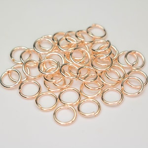 Rose Gold Jump Ring Bulk Open Link - 6mm - 100 Pcs - 0.8mm 20G 20 Gauge Thickness - Round Jewelry Finding Making Connector Jumpring 8x6mm