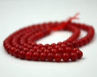 Perline rotonde naturali di corallo rosso o dal mare mediterraneo tutte l