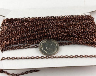 SALE Sale 100 ft spool of Antique Copper Finished Round cable chain - 3x2.2mm - unsoldered link - 322CA