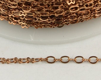 100 ft spool of Raw Copper SOLDERED Tiny  Figure 8 Connector Chain - 3.0x1.9mm links - 8SMALL