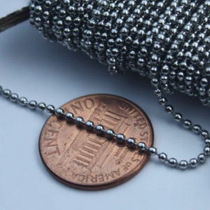 Surgical Stainless Steel Ball Chain - 1.5mm 10 feet - bulk wholesale No Connectors