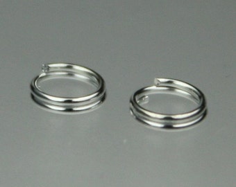 200 pcs of Rhodium Plated Split rings - 5mm