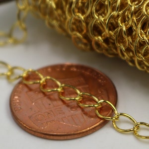 10 ft Gold Plated SOLDER Curb Chain EXTENDER Chain - 3.8x4.5mm Soldered Link - 3845CU