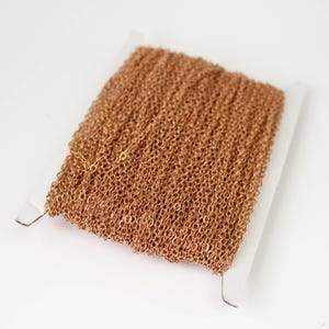 3 feet of Raw Brass Flat Cable Chain 3x3mm Solder Cable Chain -  - 33F