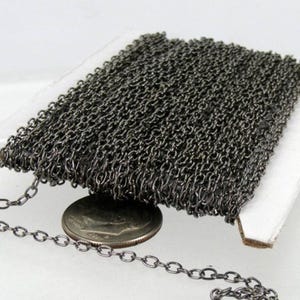 100 ft spool of Gunmetal Finished Round cable chain - 3x2.2mm - unsoldered link - 322CA