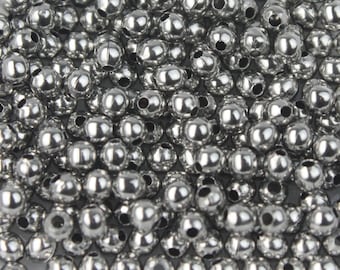 Stainless Steel Round Spacer Beads - 2.4mm 100 pcs - Wholesale Bulk Lot
