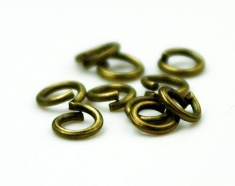 500 pc of 5mm Jump Rings - Antique Brass Jump Rings / Bronze Open 5x0.7mm 21 Gauge 21G  Link Connector Open Jump Rings  7x5mm