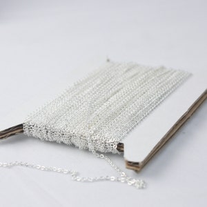 10 feet Sterling Silver Plated Chain Tiny Flat Soldered Cable Chain - 2mm 2x1.4mm - Free Adequate Jumpring 10pcs bulk chain - C214F