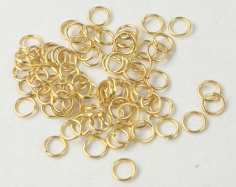 4mm Jump Rings, 200 Gold Plated Jump Rings Jumprings Open 4x0.5mm 24 Gauge 24G Link Connector Open Jump Rings - 5x4mm