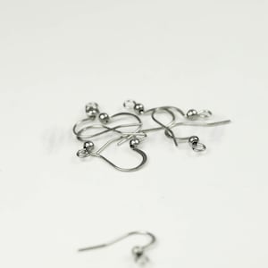 Surgical Stainless Steel Earring Hooks: 3mm Ball, 18x16mm
