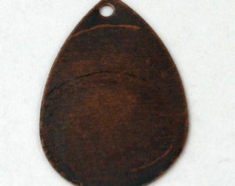 Zawieszka w kształcie łezki, platerowana antyczną miedzią, filigranowa, 19 x 13 mm, 50 szt. - Opakowanie zbiorcze